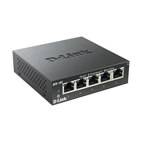 Šakotuvas D-LINK 5 prievadų 10/100 metalinio korpuso stalinio kompiuterio jungiklis