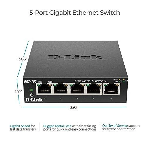 Šakotuvas D-Link DLINK DGS-105/E 5 prievadų Gigabit jungiklis