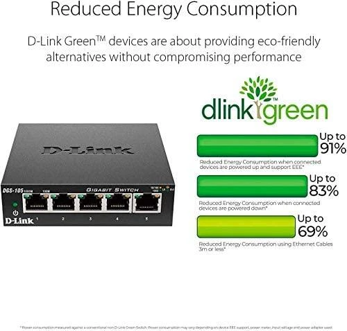 Šakotuvas D-Link DLINK DGS-105/E 5 prievadų Gigabit jungiklis