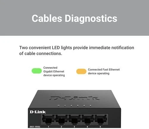 Šakotuvas D-Link DGS-105GL 5-Port Unmanaged Gigabit Switch