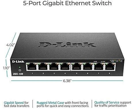 Šakotuvas D-Link DLINK DGS-108/E 8 prievadų Gigabit jungiklis