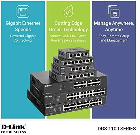 Šakotuvas D-LINK Easy Smart 16 jungtys Gigabit Switch
