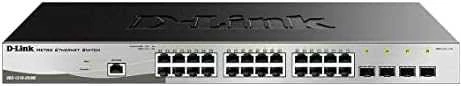 Šakotuvas D-Link DGS-1210-28/ME 28 prievadų Gigabit Metro Ethernet išmanusis jungiklis, 24x GbE, 4x SFP, be ventiliatoriaus