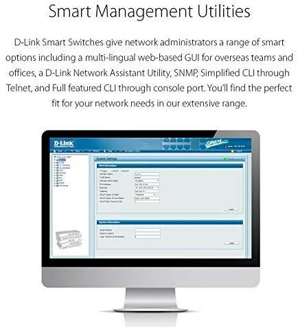 Šakotuvas D-LINK 28 prievadų išmanusis valdomas PoE Gigabit Stack jungiklis