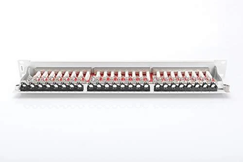 Digitus CAT 6A | Patch Panel | RJ45, 8P8C | Tinka montuoti 483 mm (19 colių) spintelėje; Perdavimo savybės: 6A kategorija, EA klasė; Taikymo sritis: iki 500 MHz, 10 GBase-T; Dydis: 482,6 x 44 x 109 mm | RJ45 ekranas (alavuota bronza)