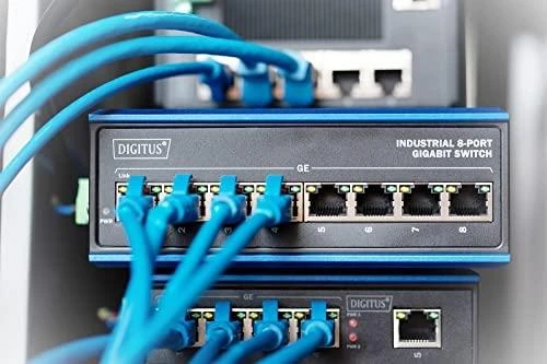 Šakotuvas Digitus ASSMANN Electronic DN-651119 tinklo komutatorius Gigabit Ethernet (10/100/1000) Juoda, Mėlyna