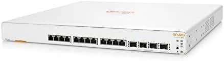 Šakotuvas Hewlett Packard (HP) HPE Aruba Networking Tinklo momentinio įjungimo komutatorius 12p 10GBT 4p SFP+ 1960 Valdomas L2+ 10G Ethernet (100/1000/10000) 1U Balta