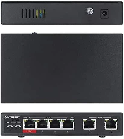 Šakotuvas Intellinet 561686 Switch Fast Ethernet 6x RJ45 w tym 3xPoE ir 1x High-Power PoE