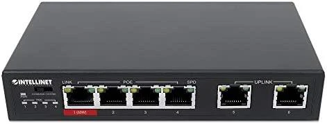Šakotuvas Intellinet 561686 Switch Fast Ethernet 6x RJ45 w tym 3xPoE ir 1x High-Power PoE