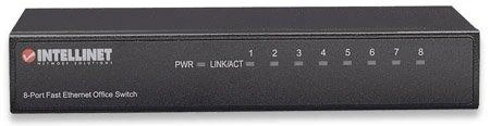 Šakotuvas „Intellinet 523318“ komutatorius 8x RJ45 10/100Mbps, metalinis, su jungtimi