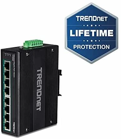 Šakotuvas TRENDnet Industrial Switch 8-Port Gbit PoE+ 24-56V DIN-Rail