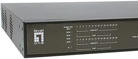 Šakotuvas Level One Carruzzo LevelOne FGP-2831 tinklo komutatorius Ne-valdomas Fast Ethernet (10/100) Maitinimas per Eternetą (PoE) 1U Juoda