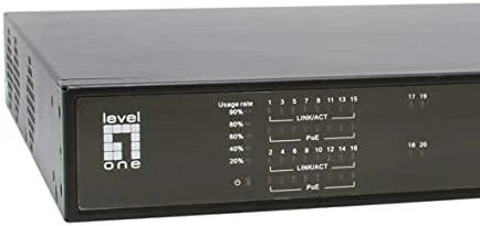Šakotuvas Level One Carruzzo LevelOne GEP-2021 tinklo komutatorius Ne-valdomas Gigabit Ethernet (10/100/1000) Maitinimas per Eternetą (PoE) 1U Juoda