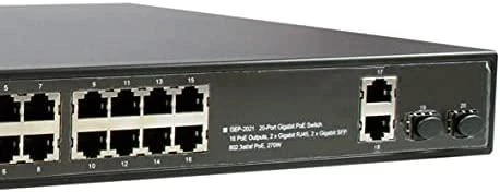 Šakotuvas Level One Carruzzo LevelOne GEP-2021 tinklo komutatorius Ne-valdomas Gigabit Ethernet (10/100/1000) Maitinimas per Eternetą (PoE) 1U Juoda