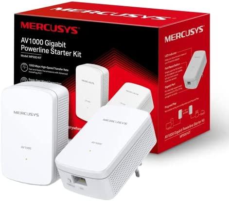 Mercusys | AV1000 Gigabit Powerline Starter Kit | MP500 KIT | 1000 Mbit/s | Ethernet LAN (RJ-45) jungtys 1