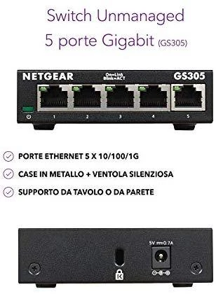 Šakotuvas Netatmo Netgear jungiklis GS305-300PES nevaldomas, stalinis kompiuteris, 1 Gbps (RJ-45) prievadų kiekis 5, maitinimo tipas vienas