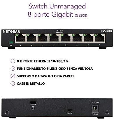 Šakotuvas Netatmo Netgear Switch GS308-300PES Nevaldomas, stalinis, 1 Gbps (RJ-45) jungtys kiekis 8