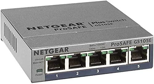 Šakotuvas Netatmo Netgear Switch GS105E žiniatinklio valdymas, stalinis kompiuteris, 1 Gbps (RJ-45) jungtys kiekis 5, maitinimo tipas išorinis
