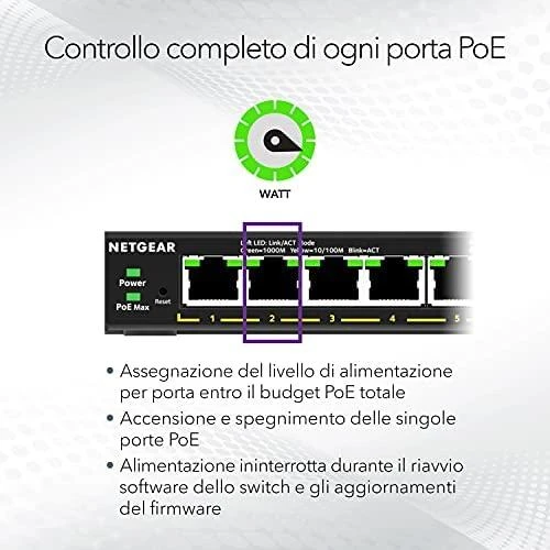Šakotuvas NETGEAR 8PT GE Plus jungiklis W/POE+
