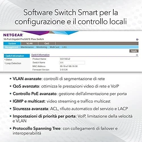 Šakotuvas „NETGEAR“ 8 prievadų daugiagigabitinis/10g eterneto išmanusis valdomasis „Pro“ komutatorius su 2 SFP+ prievadais (MS510TXM)