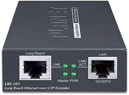 Šakotuvas „Planet“ 1 prievado 10/100TX Ethernet terminalas per siųstuvo ir imtuvo tinklą, Juodas
