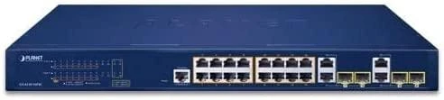 Šakotuvas Planet 16-Port 10/100/1000T 802.3at PoE + 4-Port Gigabit TP/SFP Combo valdomas jungiklis / 220W