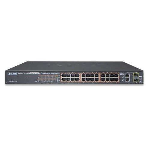 Šakotuvas „Planet FGSW-2624HPS“ 24 prievadų komutatorius su 24 PoE + 2 gigabito TP/SFP deriniu