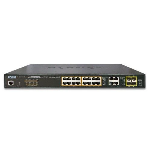 Šakotuvas Planet 16-Port 10/100/1000T 802.3at PoE + 4-Port Gigabit TP/SFP Combo valdomas jungiklis / 220W