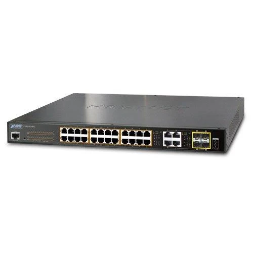 Šakotuvas Planet 24-Port 10/100/1000Mbps 802.3at PoE + 4-Port Gigabit TP/SFP Combo valdomas jungiklis / 440W