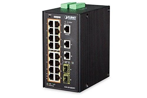 Šakotuvas PLANET IGS-20160HPT tinklo jungiklis Valdomas L2/L3 Gigabit Ethernet (10/100/1000) Maitinimas per Ethernet (PoE) Mėlyna, Baltas