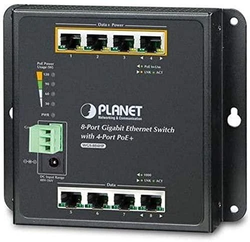 Šakotuvas Planet Technology Corporation „Planet PoE“ šaktuvas 4x gigabito „PoE+“ 4x gigabito UPLINK, 120W, pramoninis