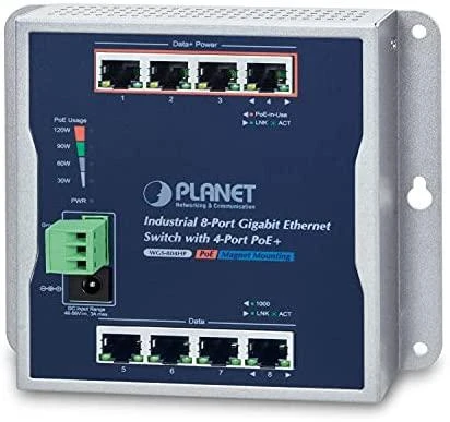 Šakotuvas Planet Technology Corporation „Planet PoE“ šaktuvas 4x gigabito „PoE+“ 4x gigabito UPLINK, 120W, pramoninis