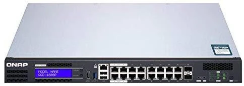Šakotuvas QNAP QGD-1600P Valdomas Gigabit Ethernet (10/100/1000) Juoda, Pilka Maitinimas per Eternetą (PoE)