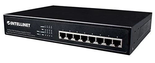Šakotuvas Intellinet 8-Port PoE+ Desktop Gigabit Switch Gigabit Ethernet (10/100/1000) Juoda Maitinimas per Eternetą (PoE)