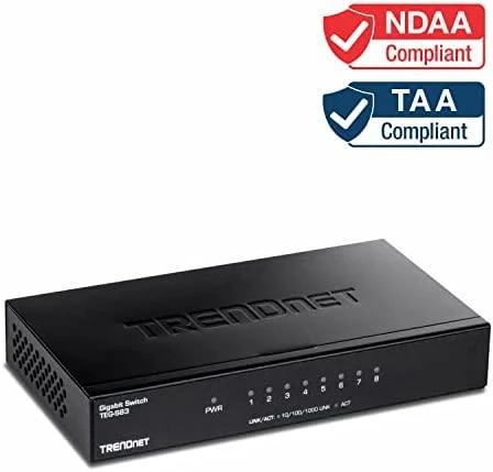 Šakotuvas TRENDNET 8-Port Gigabit Switch / w metalinis dėklas