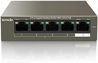 Šakotuvas Tenda TEG1105P-4-63W 5 X 10/100/1000Mbps jungiklis, 4 X PoE, maks. 58W