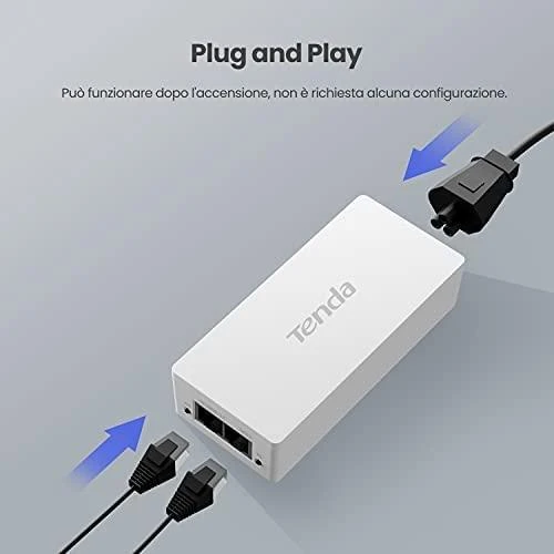 „Tenda POE30G-AT PoE“ adapteris gigabito eternetui