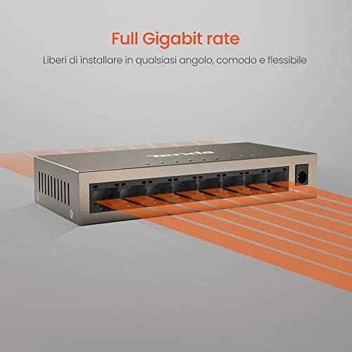 Šakotuvas „Tenda TEG1008M“ tinklo jungiklis „Gigabit Ethernet“ (10/100/1000)