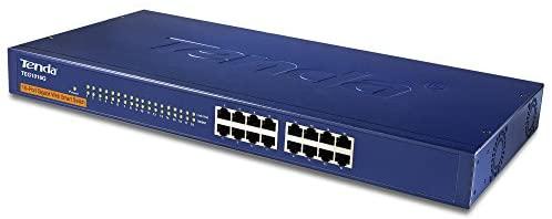 Šakotuvas „Tenda TEG1016G“ tinklo komutatorius, nevaldomas gigabito eternetas (10/100/1000), 1U, Mėlyna