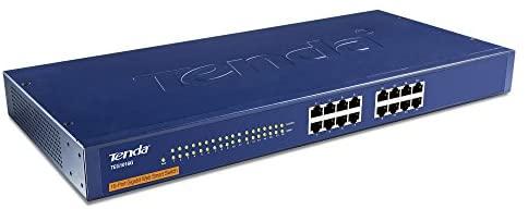 Šakotuvas „Tenda TEG1016G“ tinklo komutatorius, nevaldomas gigabito eternetas (10/100/1000), 1U, Mėlyna