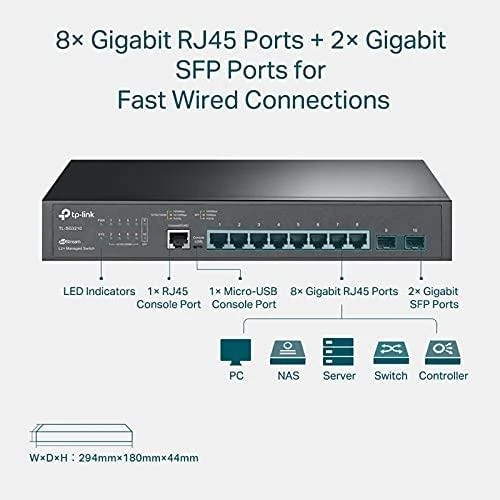 Tinklo Įranga - TP-LINK SG3210 8-Port 1Gbps L2+ L3 Jungiklis