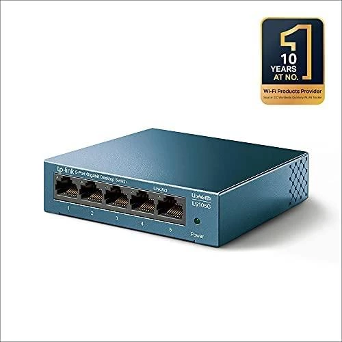 Šakotuvas TP-LINK LiteWave 5 prievadų gigabito darbalaukio komutatorius su 5 gigabito RJ45 prievadais, plieniniame korpuse