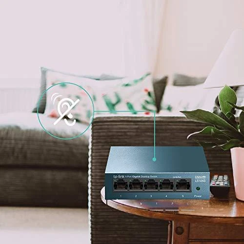 Šakotuvas TP-LINK LiteWave 5 prievadų gigabito darbalaukio komutatorius su 5 gigabito RJ45 prievadais, plieniniame korpuse