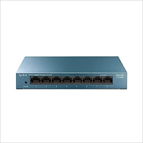Šakotuvas TP-LINK LiteWave 8 prievadų gigabito darbalaukio komutatorius su 8 gigabito RJ45 prievadais, plieniniame korpuse