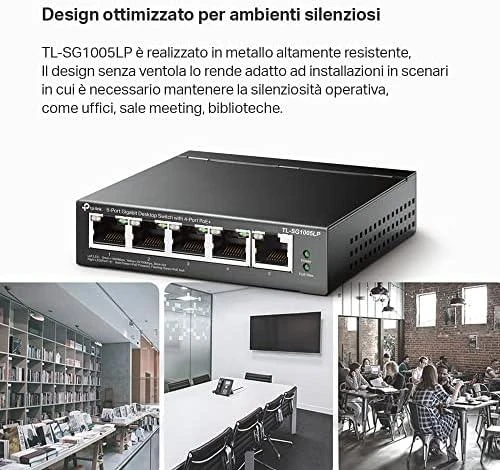 Šakotuvas TP-LINK | Jungiklis | TL-SG1005LP | Nevaldomas | Darbalaukis | PoE+ jungtys kiekis 4 | Maitinimo tipas Išorinis