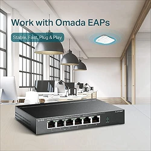 Šakotuvas TP-LINK | Jungiklis | TL-SF1006P | Nevaldomas | Darbalaukis | 10/100 Mbps (RJ-45) jungtys kiekis 6 | PoE+ jungtys kiekis 4 | Maitinimo tipas Išorinis