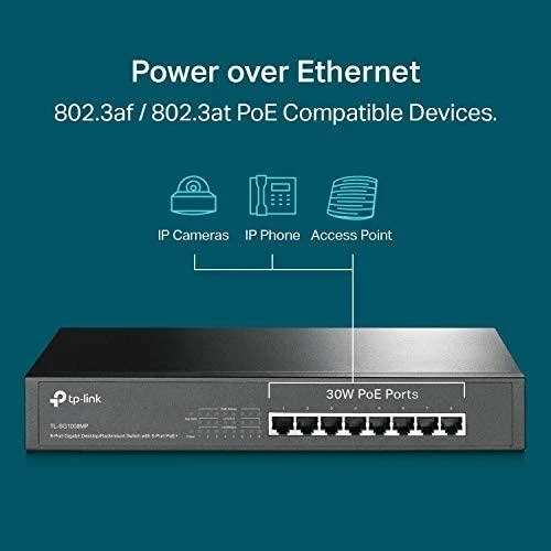 Šakotuvas TP-LINK | Komutatorius | TL-SG1008MP | Nevaldomas | Stalinis / montuojamas į stelažą | Gigabito Ethernet (varinis) jungčių kiekis: 8 | PoE+ jungčių kiekis: 8 | Maitinimo šaltinio tipas: Vienas | 36 mėn.