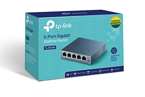 Šakotuvas Komutatorius TP-LINK, 5-port, metalinis korpusas, juodas / TL-SG105
