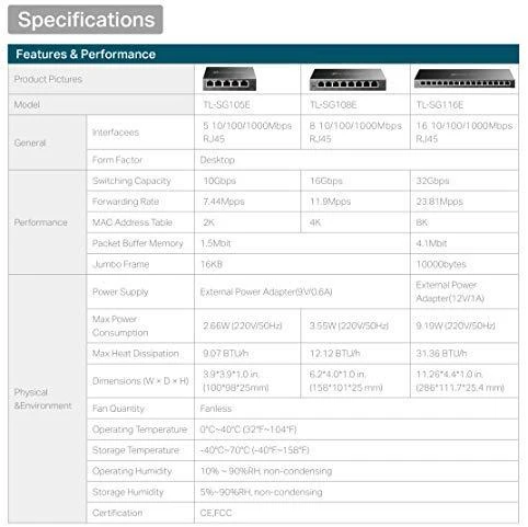 Šakotuvas Komutatorius TP-Link / TL-SG105E