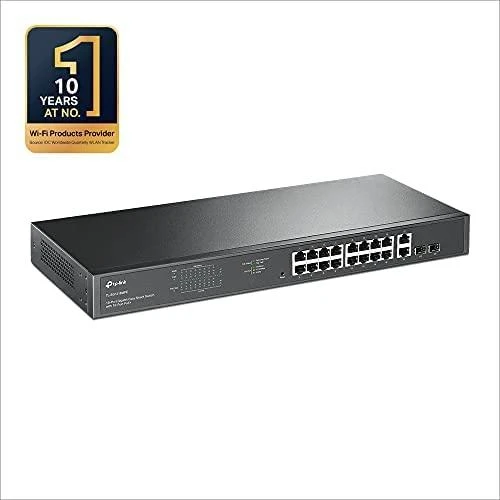 Šakotuvas TP-LINK | Komutatorius | TL-SG1218MPE | Valdomas žiniatinklyje | Montuojamas į lentyną | Gigabito Ethernet (varinis) jungčių kiekis: 16 | SFP jungčių kiekis: 2 | PoE+ jungčių kiekis: 16 | 36 mėn.
